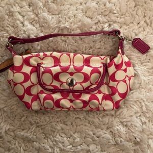 Small Coach Purse! Pink and white-great condition!